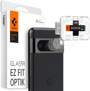 Cubierta de la cámara Spigen Optik.tr "ez Fit" Protector de cámara 2-pack Google Pixel 8 Pro Crystal Clear