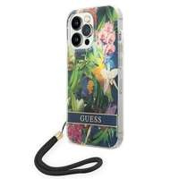 Guess GUOHCP14LHFLSB iPhone 14 Pro 6.1" blau/blau hartcase Flower Strap