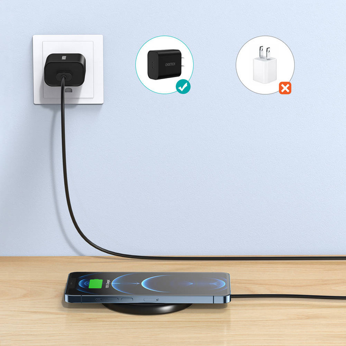 Choetech chargeur sans fil Qi 10W + câble USB - micro USB noir (T526-S)