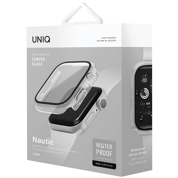 Etui UNIQ Nautic Apple Watch Series 7/8 41mm przezroczysty/dove clear Case
