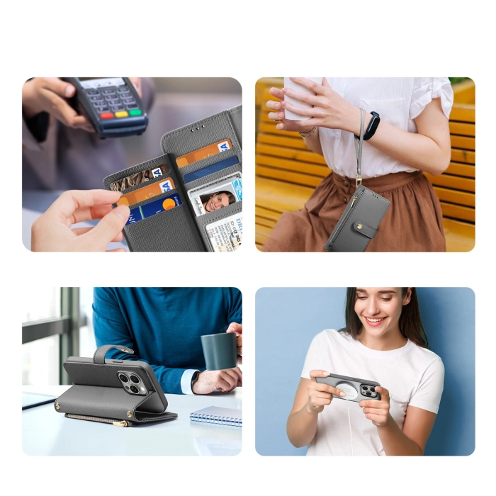 Dux Ducis Lawa Lederhülle für iPhone 15 Pro - Grau