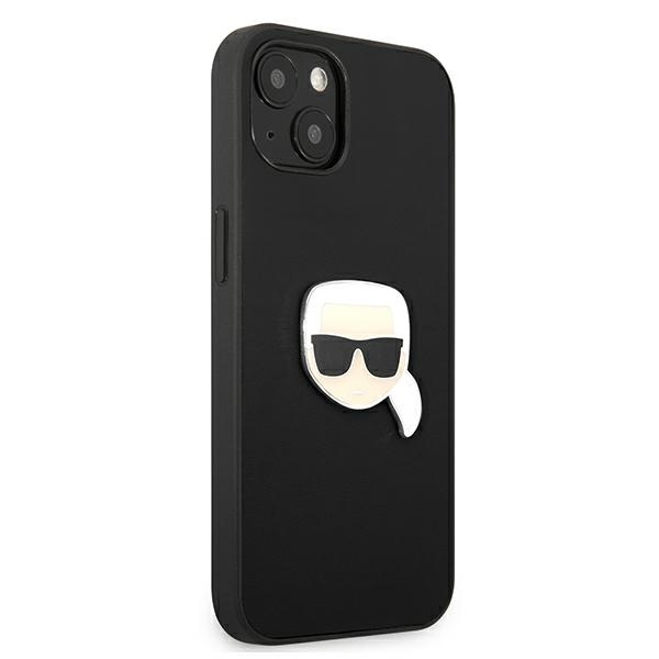 Cover KARL LAGERFELD Apple iPhone 13 Mini Pelle Iconik Karl's Head Metal Black Hardcase