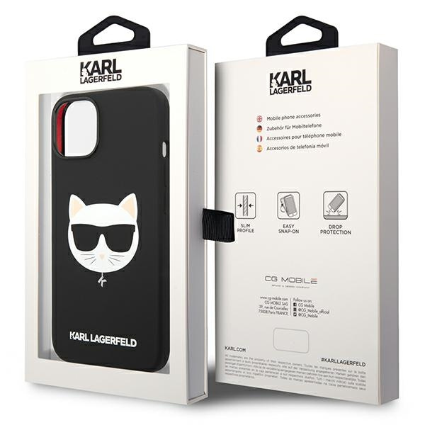 Case KARL LAGERFELD Apple iPhone 14 Plus Silicone Choupette Head MagSafe Black Hardcase