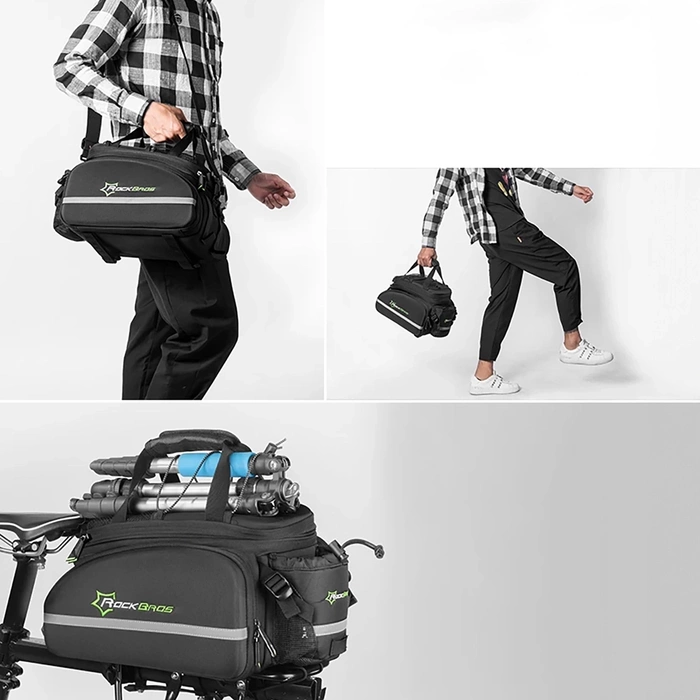 Rockbros A6-03BK Fahrradtasche für Kofferraum 35 l mit ausklappbaren Taschen – Schwarz