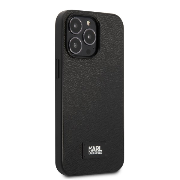 Coque Karl Lagerfeld iPhone 13 Pro Max 6.7" Hardcase Noir/Noir Saffiano Plaque Case