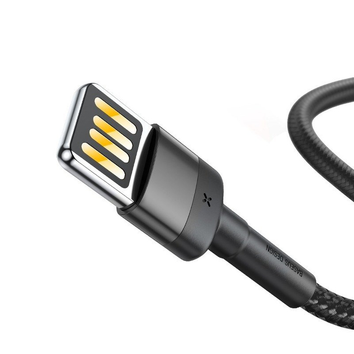 Câble Baseus Lightning USB réversible Cafule 1,5A 2m gris-noir