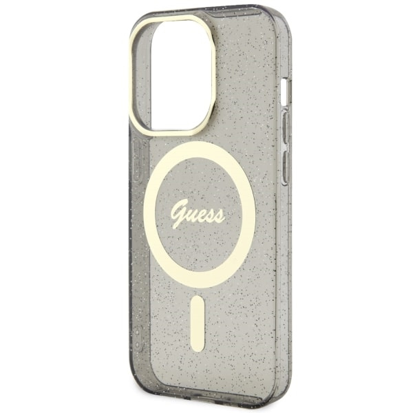 Funda Guess GUHMP14LHCMCGK iPhone 14 Pro 6.1" negro/negro durocase Glitter Oro MagSafe Case