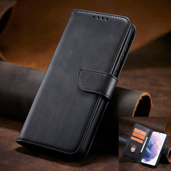 Magnet Case Elegante Schutzhülle mit Überschlag und Standfunktion für Samsung Galaxy S22 Ultra schwarz