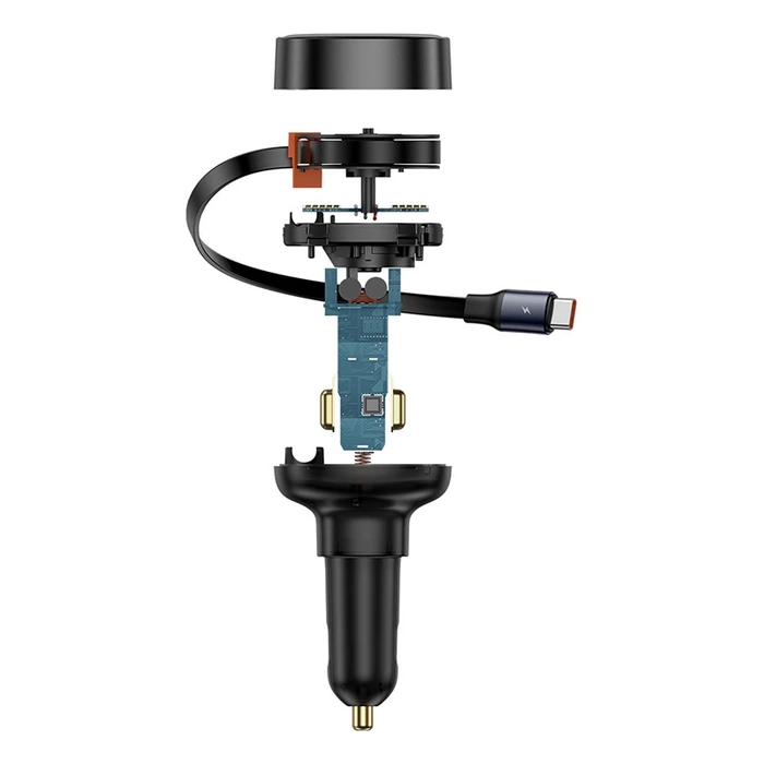 Ładowarka samochodowa Baseus Enjoyment Pro z kablem USB-C, 60W (czarna)