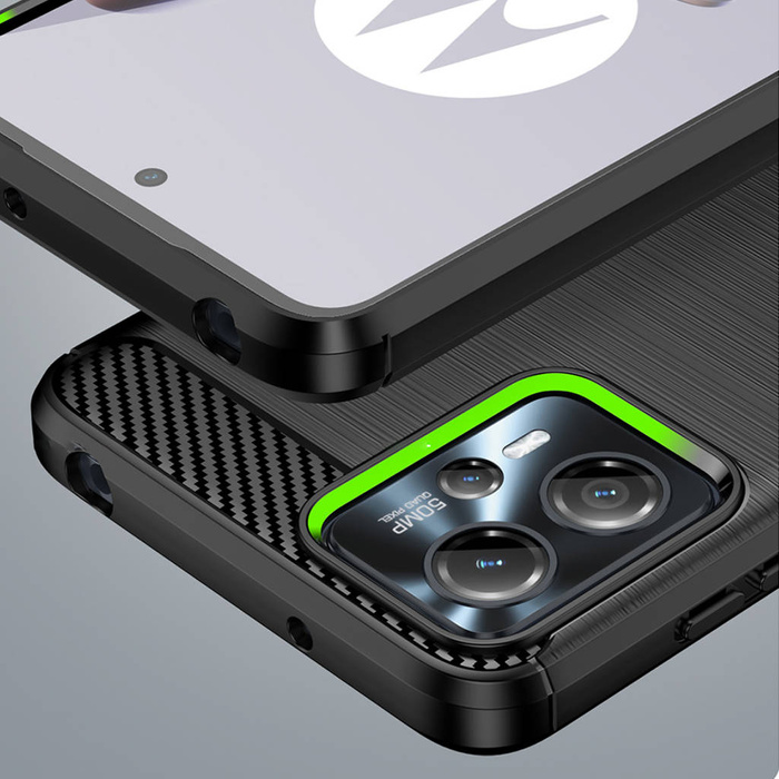 Carbon Case für Motorola Moto G13 flexible Silikon-Carbon-Hülle schwarz