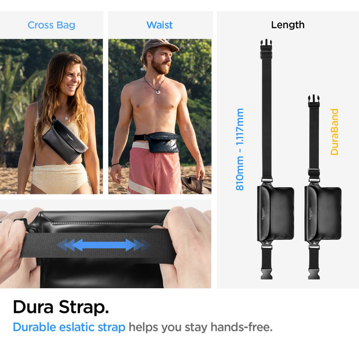 Spigen A621 UNIVERSAL WASSERDICHT Case &amp; GÜRTELTASCHE SCHWARZ