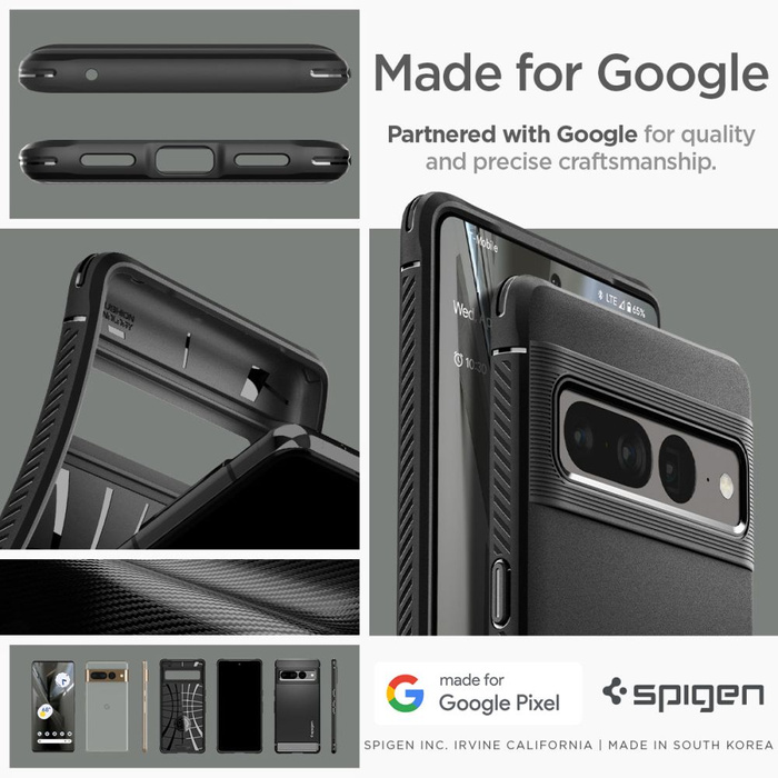 Coque Spigen Rugged Armor GOOGLE PIXEL 7 PRO MATTE NOIR