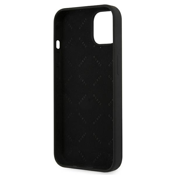 Cover Guess GUHCP13MLS4GGBK iPhone 13 6.1" nero/nero custodia rigida Silicone 4G Logo