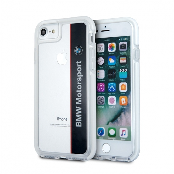 Pouzdro BMW Apple iPhone 7 SHOCKPROOF průhledné modré pouzdro