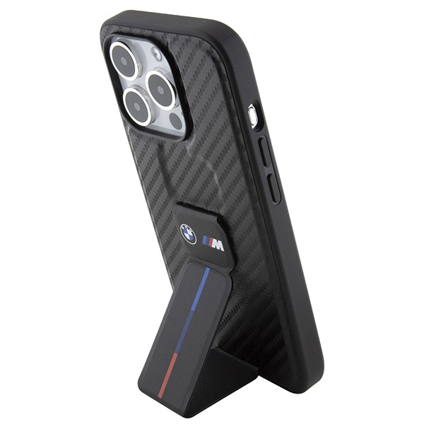 Funda Bmw Bmhcp15lgspcck IPhone 15 Pro 6.1" Black/Black Hardcase Grip Stand Smooth &amp; Carbon Case
