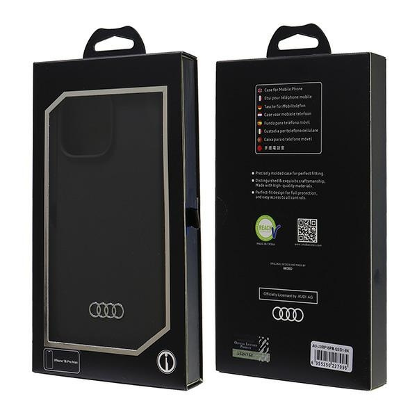 Audi Silicone Case iPhone 16 Pro Max6.9" czarny/black hardcase AU-LSRIP16PM-Q3/D1-BK