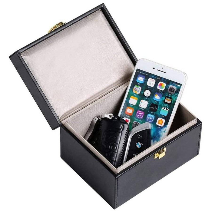 Signal blocking chest Radio blocking Faraday Box for car keys smartphone black 