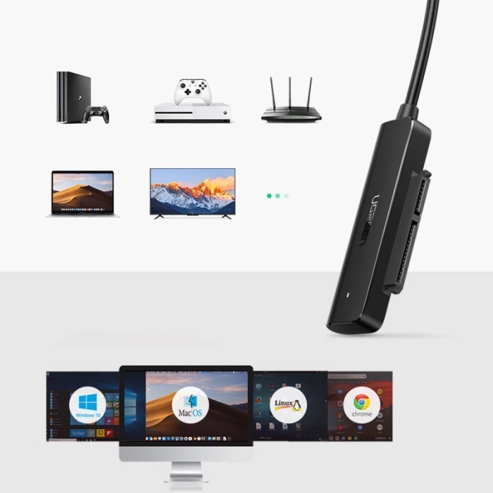 Ugreen adapter HDD SSD 2.5'' SATA III 3.0 - USB 3.2 Gen 1 (USB 5 Gbps) black (70609 CM321)