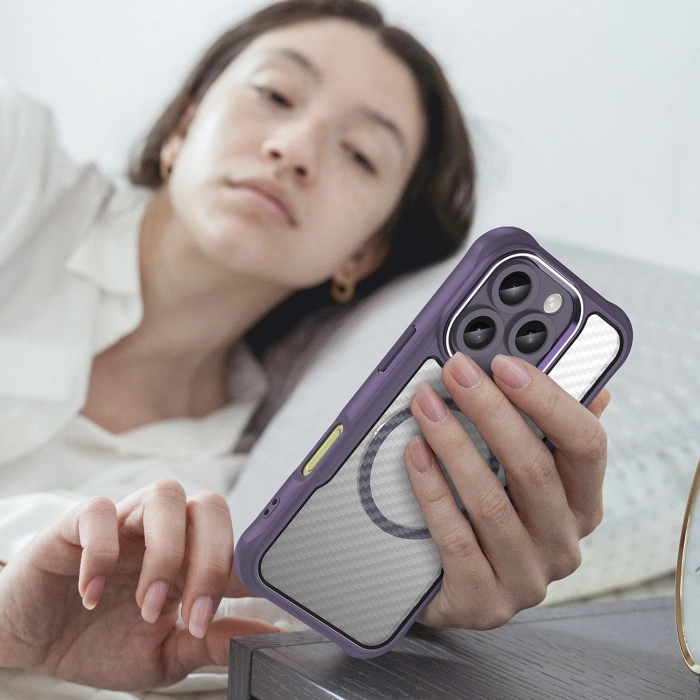 Leading Series MagSafe Silicone Case for iPhone 16 Pro Max - Purple