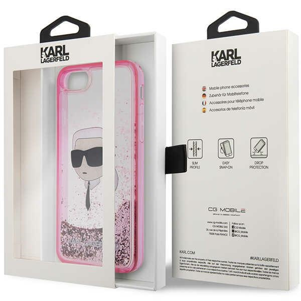 Cover Karl Lagerfeld KLHCI8LNKHCP iPhone 7/8/ SE 2020/2022 rosa/rosa durocase Glitter Karl Head Case