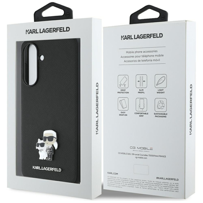 Etui Karl Lagerfeld Saffiano w/ K&C      Metal Logo do Samsung Galaxy A56 czarny