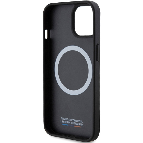 Funda Bmw Bmhmp15s23pucpk IPhone 15 / 14 / 13 6.1" Negro/Negro Durocase Perforado Twisted Line MagSafe Case