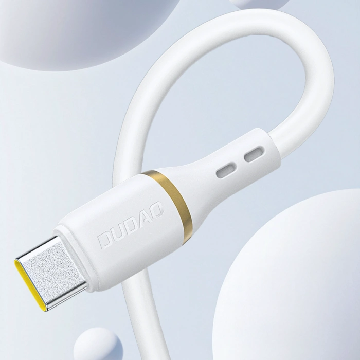 Kabel Dudao L25T USB-A - USB-C silikonowy 5A 1m - biały