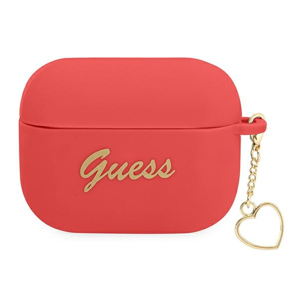 Hülle GUESS Apple AirPods Pro Silikon Charme Herz Sammlung Abdeckung rot Case