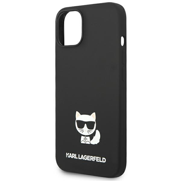 Hülle KARL LAGERFELD Apple iPhone 14 Silikon Choupette Body Schwarz Hartcase