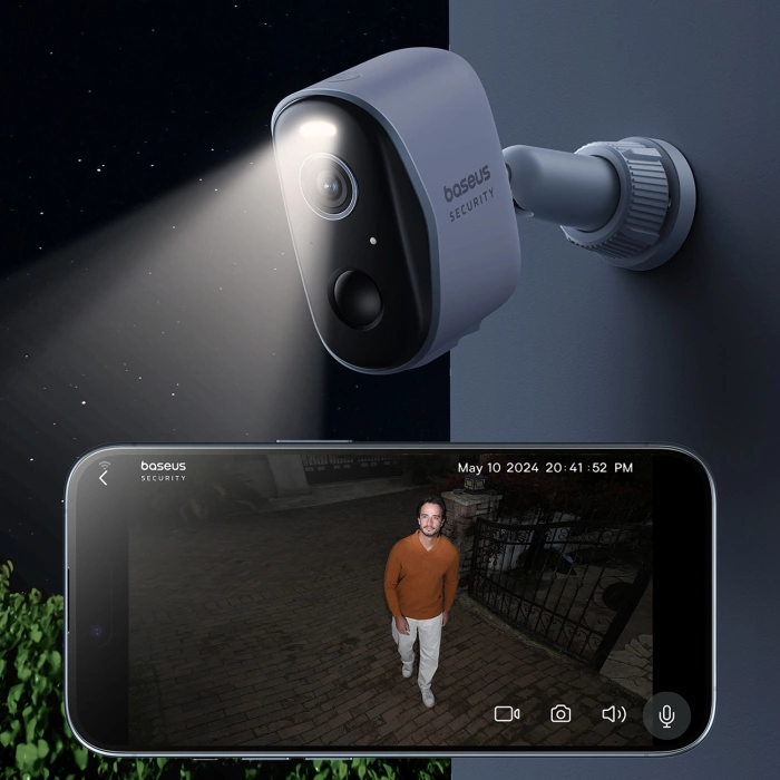 Baseus Security N1 Plus Dual 2K Outdoor Surveillance Kit (2 Cameras) – White