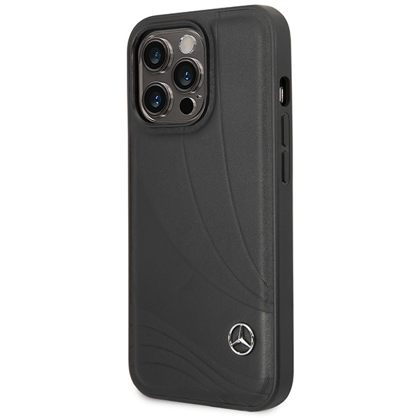Etui Mercedes MEHCP14X8ROLK iPhone 14 Pro Max 6,7" czarny/black hardcase Leather Wave Patern Case