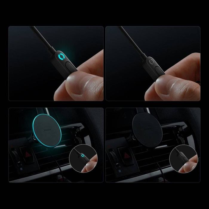 Cargador de coche inductivo Baseus CW01 MagSafe 15W USB 25W - negro