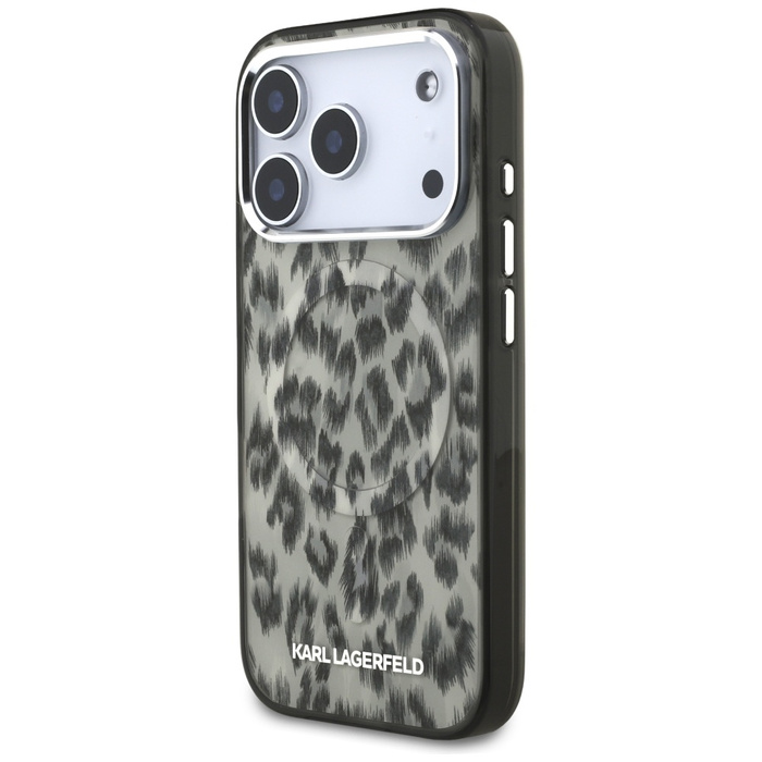 Etui Karl Lagerfeld IML Leopard Pattern  MagSafe do iPhone 17 Pro brązowy