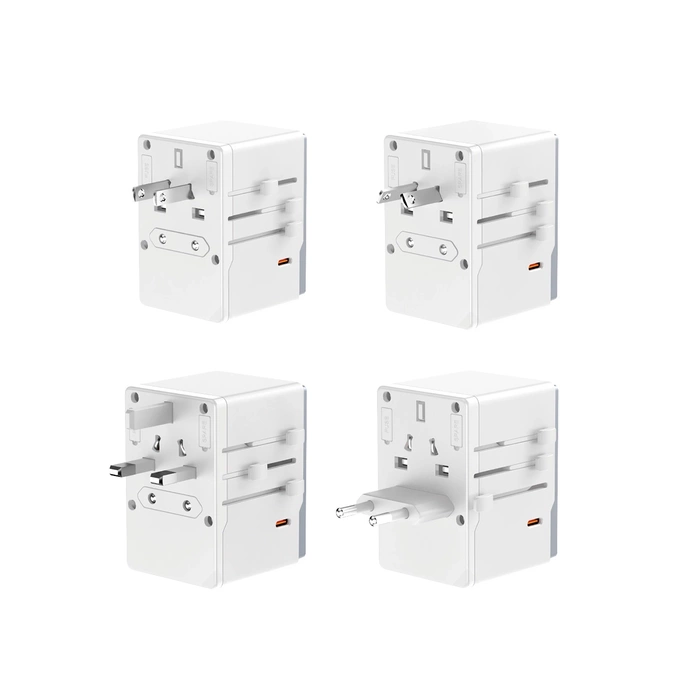 Dudao A35Pro 35W EU / UK / AUS / US / JP travel adapter 3x USB-C 2x USB-A - white