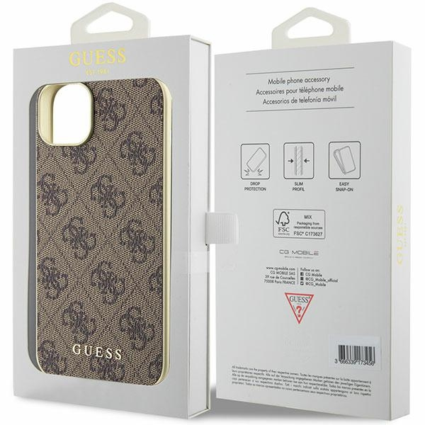 Guess GUHCP15MGF4GBR iPhone 15 Plus 6.7" marrón/marrón durocase 4G Charms Collection