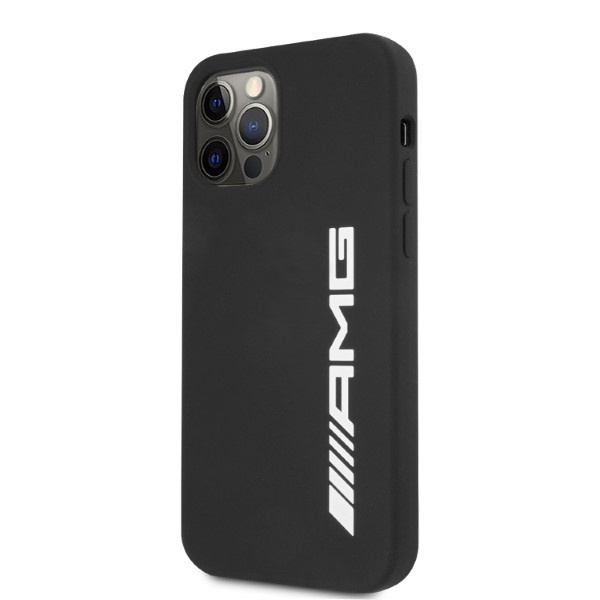 Pouzdro AMG iPhone 12 Pro Max 6,7" černá/černá tvrdácase Silikonové velké logo