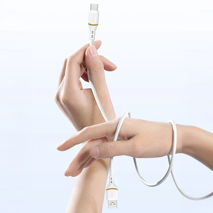 Kabel Dudao L25T USB-A - USB-C silikonowy 5A 1m - biały