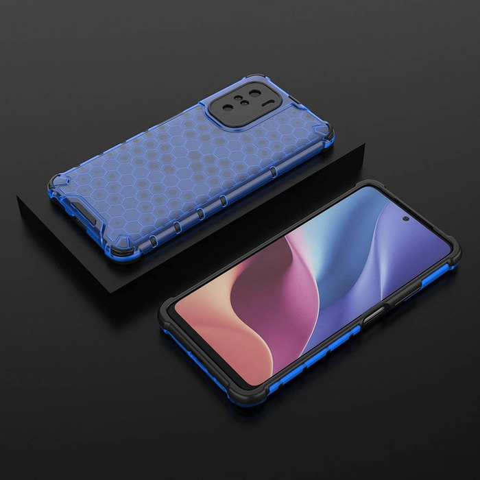 Housse blindée en nid d'abeille coque avec cadre en gel Xiaomi Redmi K40 Pro+ / K40 Pro / K40 / Poco F3 bleu