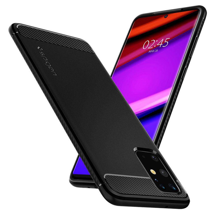 Telefontok SPIGEN Rugged Armor Samsung Galaxy S20 Plus matt fekete fekete tok