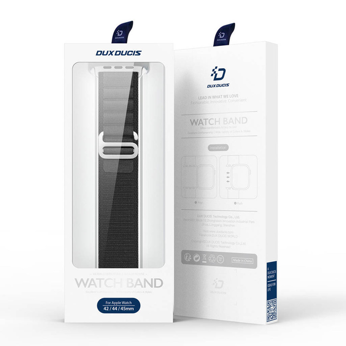 Sportovní řemínek s přezkou pro Apple Watch 8/7/6/SE/5/4/3/2/1 (41, 40, 38 mm) Dux Ducis Strap GS verze – černý