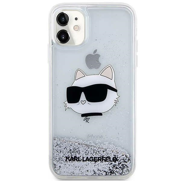 Cover Karl Lagerfeld KLHCN61LNCHCS iPhone 11/ XR argento/argento durocase Glitter Testa Choupette Case