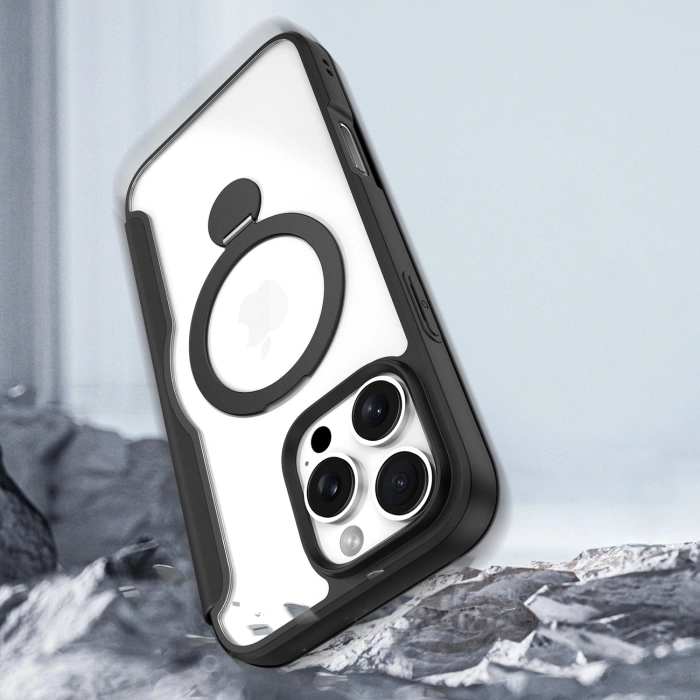 Dux Ducis Skin X Pro iPhone 16 Pro Max Case with MagSafe, Flip and Stand - Black