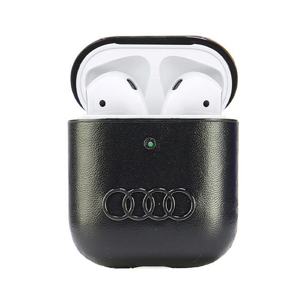 Audi Leather Big Logo AirPods 1/2 cover  czarny/black AU-AP-GT/D3-BK