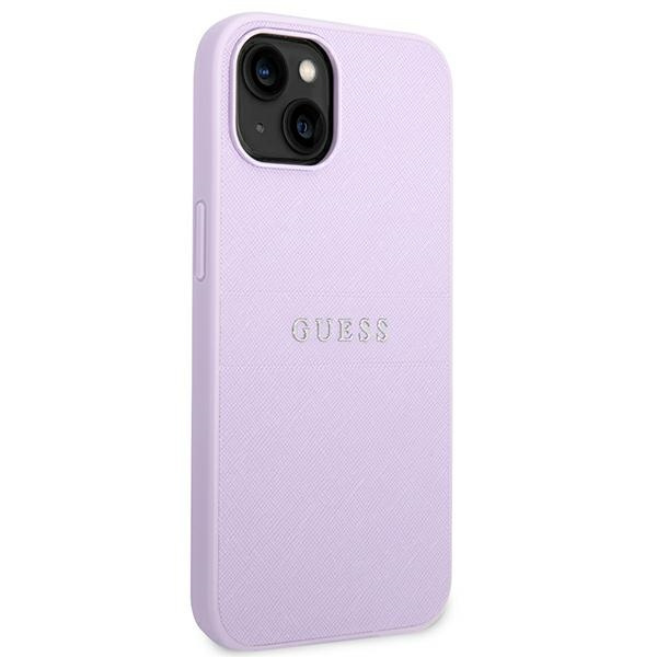 Case Guess iPhone 14 Plus 6.7" purple/purple Saffiano Strap