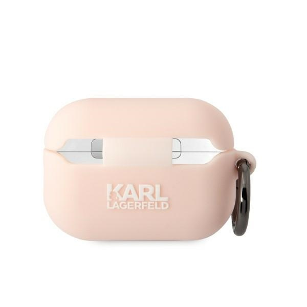 Karl Lagerfeld KLAP2RUNIKP Kryt AirPods Pro 2 růžový/růžový Silikon Karl Head 3D