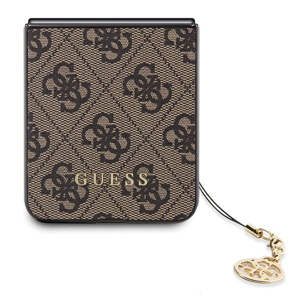 Guess GUHCZF5GF4GBR F731 Z Flip5 marrón/marrón durocase 4G Charms Collection
