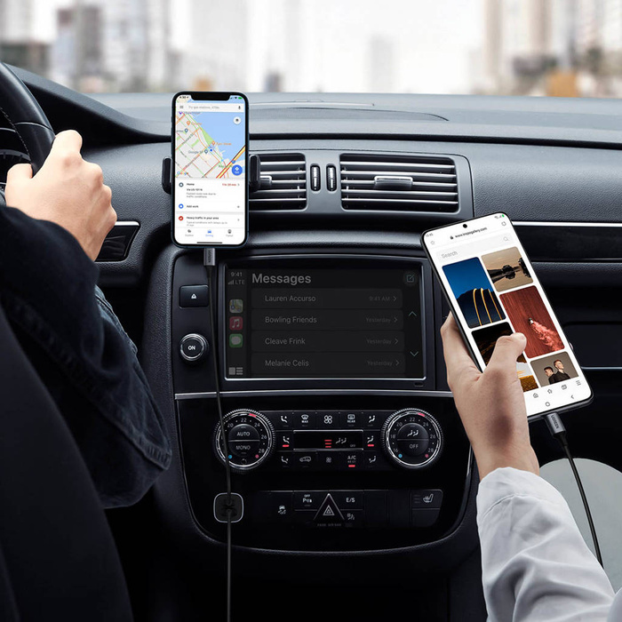 Chargeur de voiture rapide Ugreen USB-A / USB-C 18W gris (CD130)