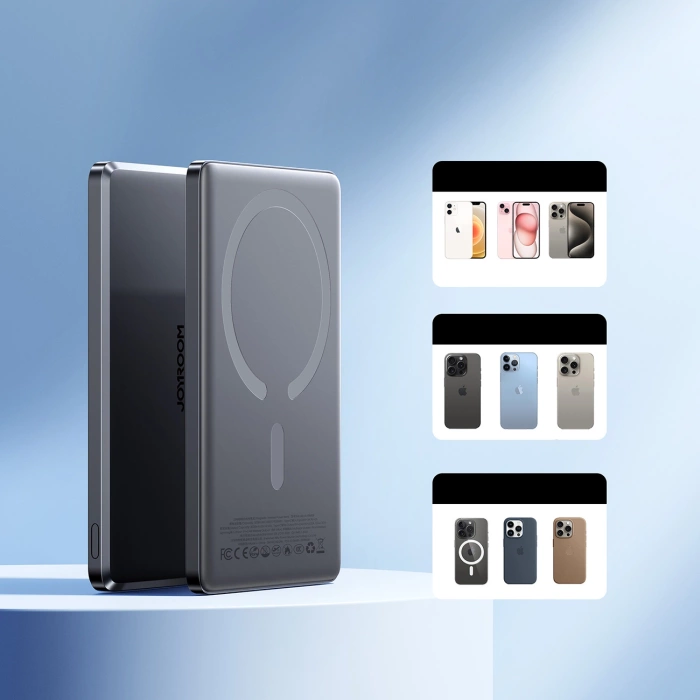 Powerbank Joyroom JR-PBM08 5000mAh 20W ultra-thin with inductive charging - gray