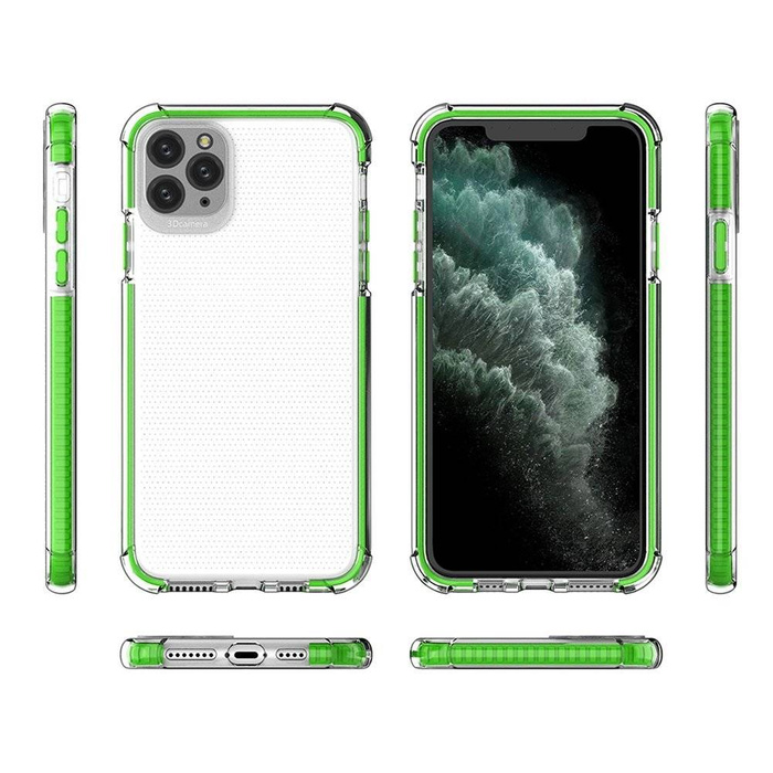 Pružný Armor gelový elastický pancéřový kryt s barevným rámečkem pro iPhone 11 Pro Max modrý