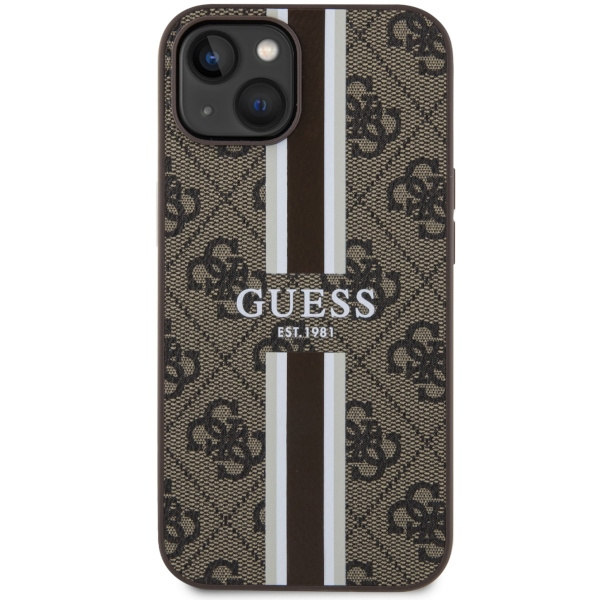 Coque Guess GUHMP14SP4RPSW iPhone 14 6.1" marron/marron durcase 4G Printed Stripes MagSafe Case